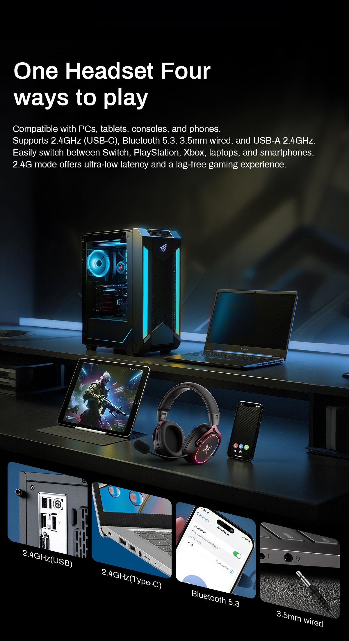 [New Year Picks] TAGRY TRONICX Upgraded G3/G5 Wired PC Gaming Headset with 50mm Driver, ENC Microphone, USB-A Headset with 7.1 Surround Sound, Control Box for PC/PS5 Console/Switch Dock Mode  (Not Compatible with Xbox)