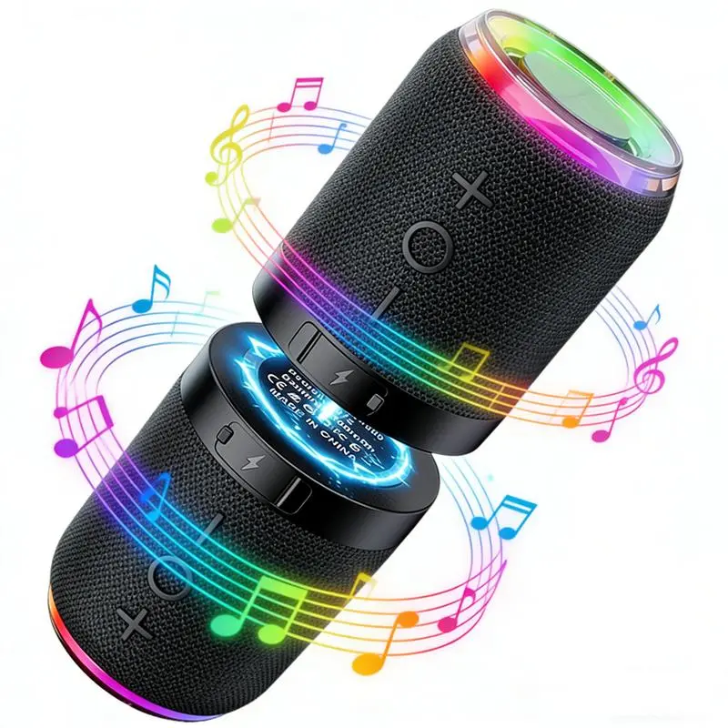 2-in-1 Magnetic Split Bluetooth Speaker, 20W Portable Waterproof Wireless Speakers with Bluetooth 5.4, Stereo Sound Dual Pairing, Small Detachable Speaker for Home Outdoor Travel