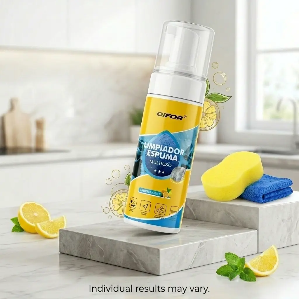 QIFOR 4-in-1 Multi-Enzyme Foam Spray Cleaner - Heavy-Duty Car & House Deep Cleaning Product for Car Interior & Sofa Stain Removal