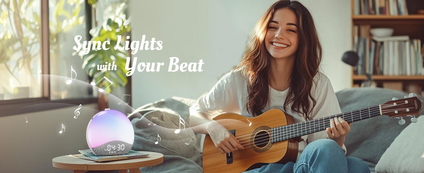 ecozy Sunrise Alarm Clock for Heavy Sleepers, Smart Wake Up Light Clock with Sunrise/Sunset Simulation Decor, 26 Soothing Sounds, White Noise Machine Night Light, Bluetooth Speaker Wake Up Light Clock for Bedroom, Adults, Kids