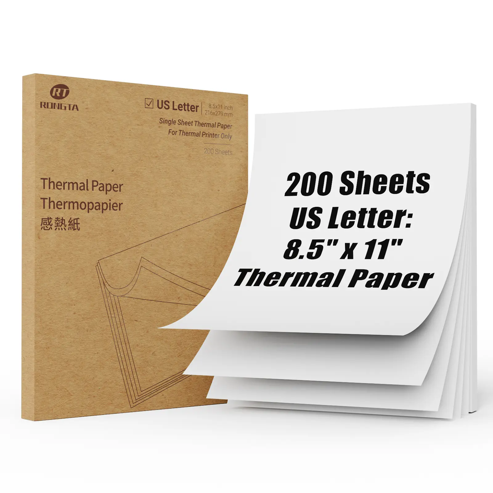 200 Sheets Thermal Printer Paper – US Letter 8.5x11" & A4, Compatible with RONGTA-F81-F11– BPA Free Legal Size,back to school haul,college school supplies,back to school shopping