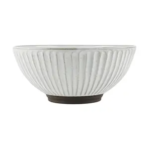 Nitori Japanese Rame Series Rice Bowl - 18cm Reinforced Ceramic Dining Bowl for Everyday Use