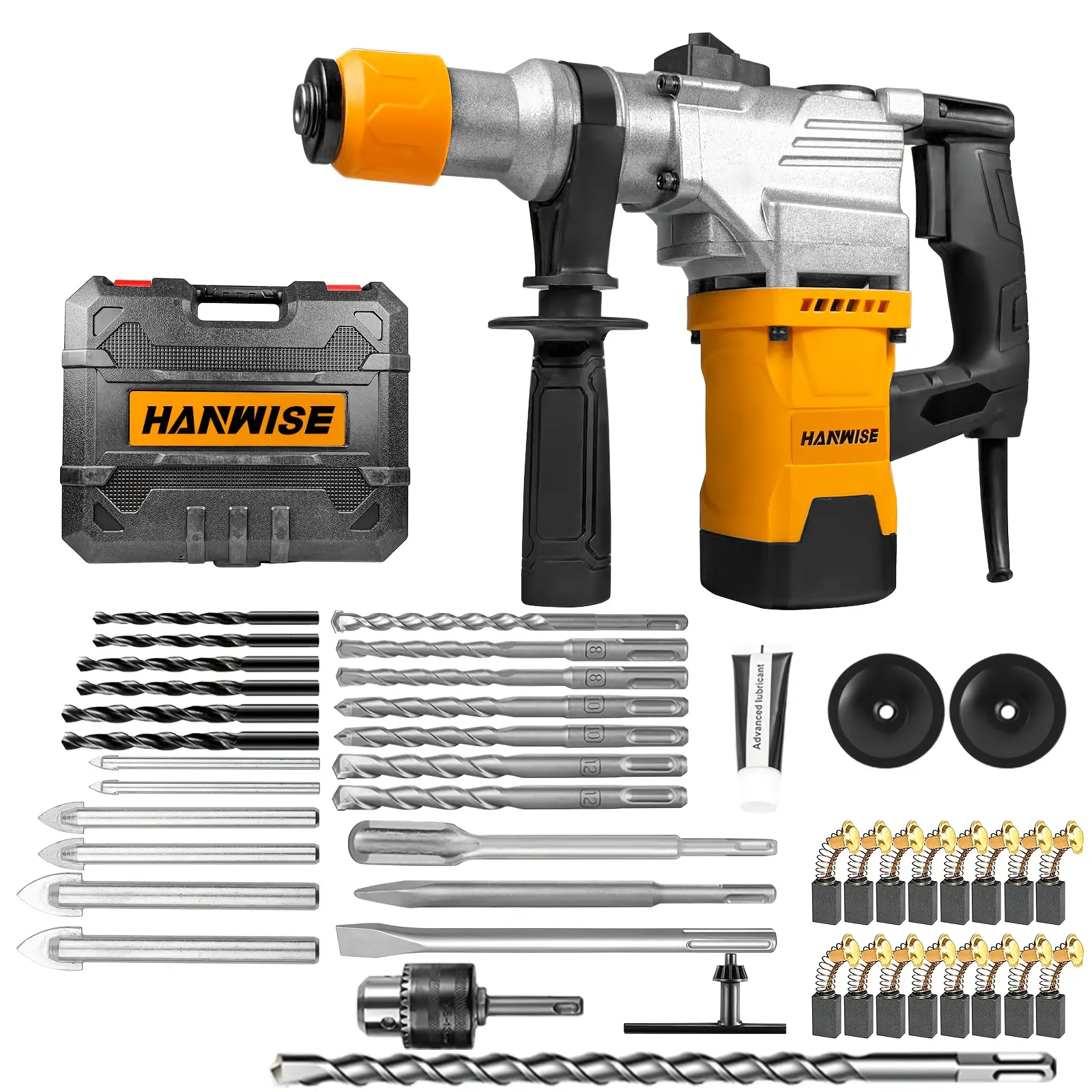 Heavy Duty SDS Plus Rotary Hammer Drill Kit for Concrete & Brick | Dual-Mode Corded Power Tool with Carrying Case & Bits | Perfect Home Renovation Gift