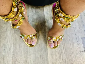 Royal Jewel Gold Ankle Cuff Sandal heels