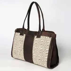 American Darling Duffel Genuine Leather Upcycled Wool Women Bag Western Handbag Purse | Tote Bags