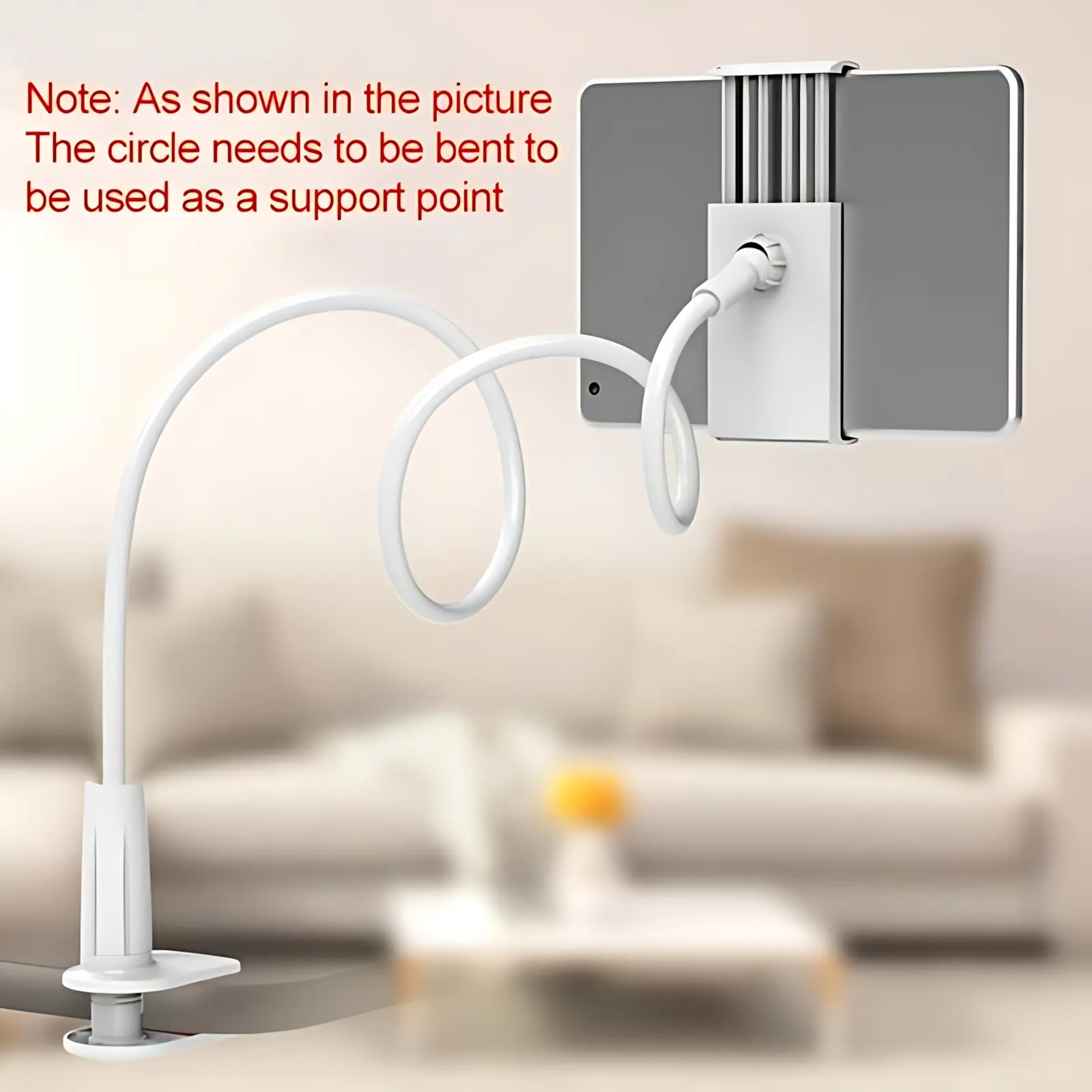 360° Angle Control Adjustable Foldable Mobile & Tablet Holder Bed Mount - ABS Plastic Stable Phone Rack with Sturdy Anti-Shake Arm Clamp - for Headboard, Desk, iPhone, iPad, Kindle - Home Office Essential for Binge Watching, Neck Pain Relief