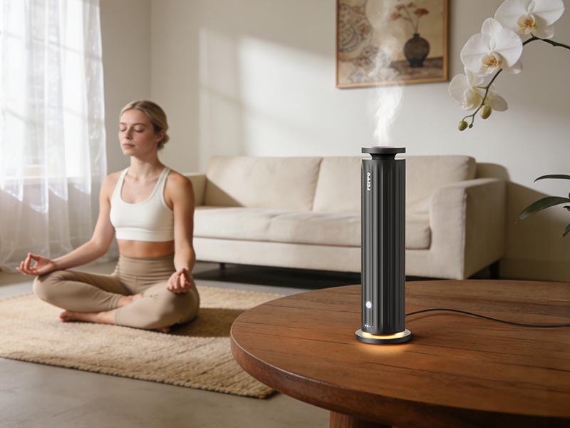 FEPPO Waterless Diffuser - Cold Air Waterless Essential Oil Diffuser Starter Kit with 5x20mL Hotel Scent Oils, Quiet Smart Scent Diffuser, 6 Intensity, Timer, 1000 Sq. Ft for Home, Office, Hotel, Yoga,back to school,back to school haul