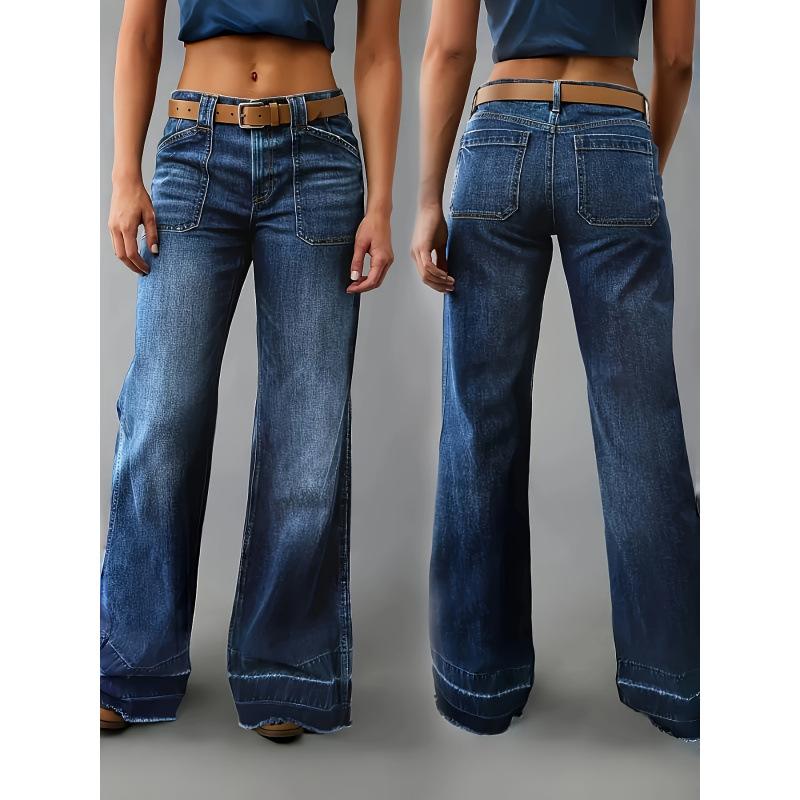 Women's Loose Straight Leg Denim Jeans, Comfortable Casual Style, Perfect for Daily Wear and Outdoor Activities, T-chic