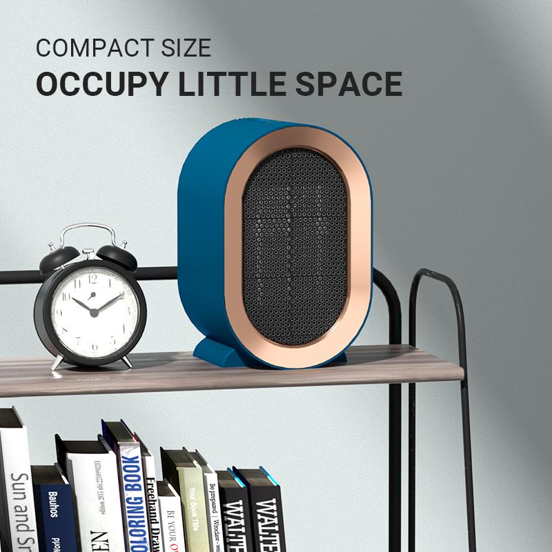 Mini Space Heater for Indoor Use Portable Desk Heater with PTC Ceramic Heating 1s Instant Heat 40°C Constant Temperature Tip-Over & Overheat Protection Quiet No Light Small Electric Heater for Office Bedroom Home