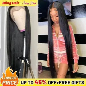 Bling Hair 4x4/13x4/13x6 Straight/Body Wave Human Hair 180% Density Lace Front Wigs Real Hair Natural Color Pre Plucked Lace Frontal Wigs Brazilian Remy Lace Closure For Women TikTokShopBlackFriday