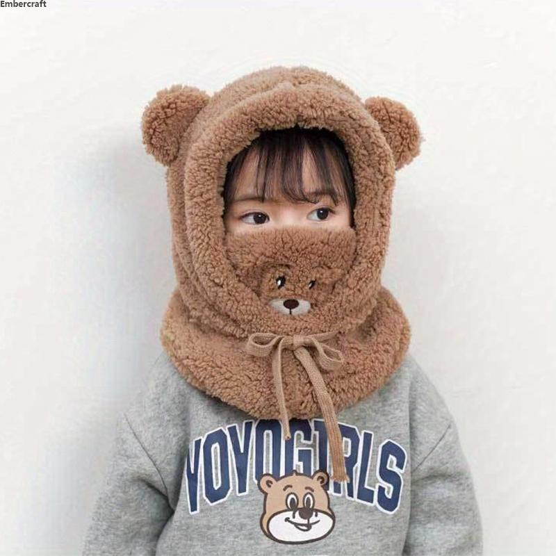 Anime Bear Plush Hat with Scarf and Mask – 3-in-1 Fleece Ear Warmer, Soft Double-Layer Design, Elastic Drawstring Closure, Lightweight Winter Accessory for Autumn, Christmas, and Daily Wear, TikTokShopBlackFriday unique Cosy Matching Set adjustable casual Anime Bear Plush Hat with Scarf and Mask – 3-in-1 Fleece Ear Warmer, Soft Double-Layer Design, Elastic Drawstring Closure, Lightweight Winter Accessory for Autumn, Christmas, and Daily Wear, TikTokShopBlackFriday unique Cosy Matching Set adjustable casual