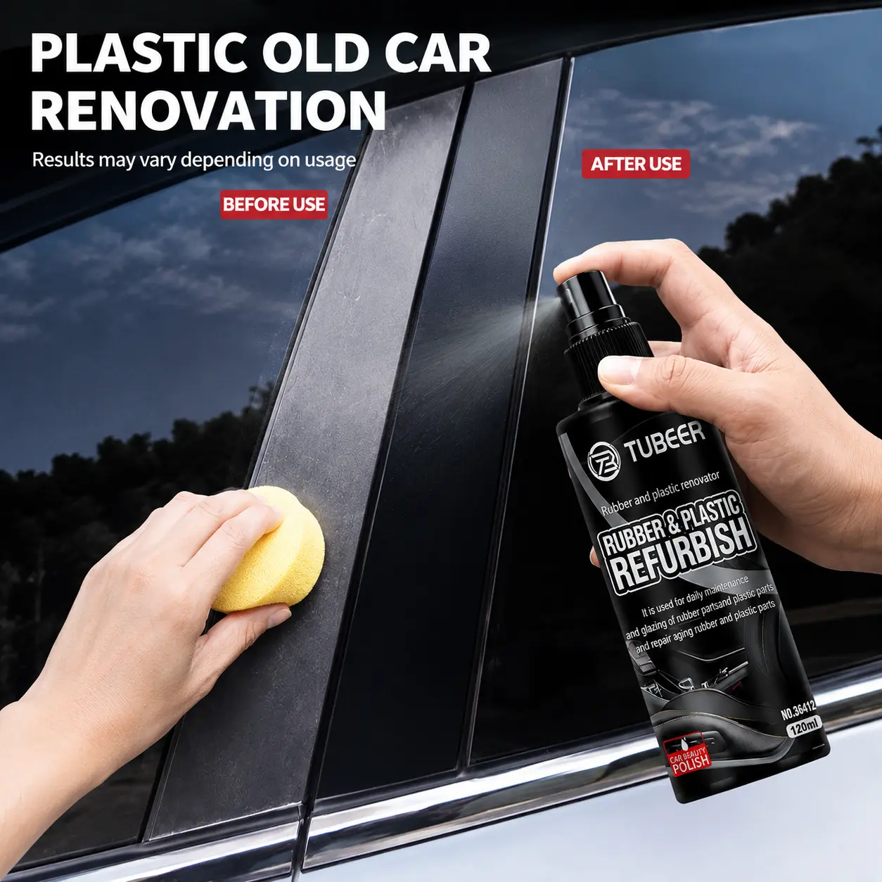 Car Trim & Surface Repair Agent，Plastic Restorer, Car Trim & Plastic Repair Agent — Revitalizes Faded Plastic, Leather, Vinyl, and Rubber Trim; Polishes and Adds Shine; For Exterior and Interior Car Care
