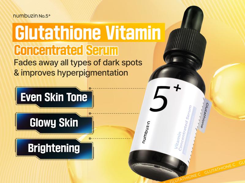 [numbuzin official shop] No.5 Serum | Vitamin Concentrated Serum | Tranexamic Acid 4%, Niacinamide 5%, Glutathione, Vitamin C | Hyperpigmentation | 1.01 fl. oz.