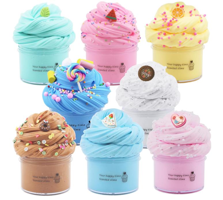 8 Pack Butter Slime Kit for Girls,Party Favors Stretchy and Non-Sticky ...