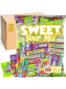 Sweet and Sour Candy Mix  2 Pounds - Individually Wrapped Bulk Mix for Parties, Goodie Bags & Gifts  Assorted Super Sour Treats for Kids, Adults & Events