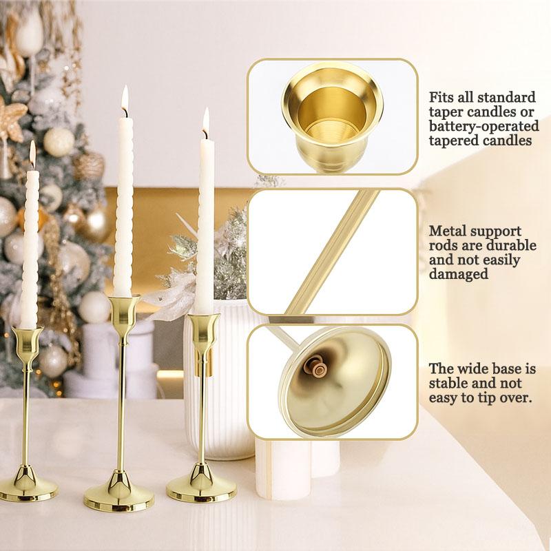 Black/Silver Taper Candle Holders 30-Pack Elegant Candelabra Candle Stands for Fireplace Dining Table Party Home Décor Ornamental Taper Lanterns - Decor