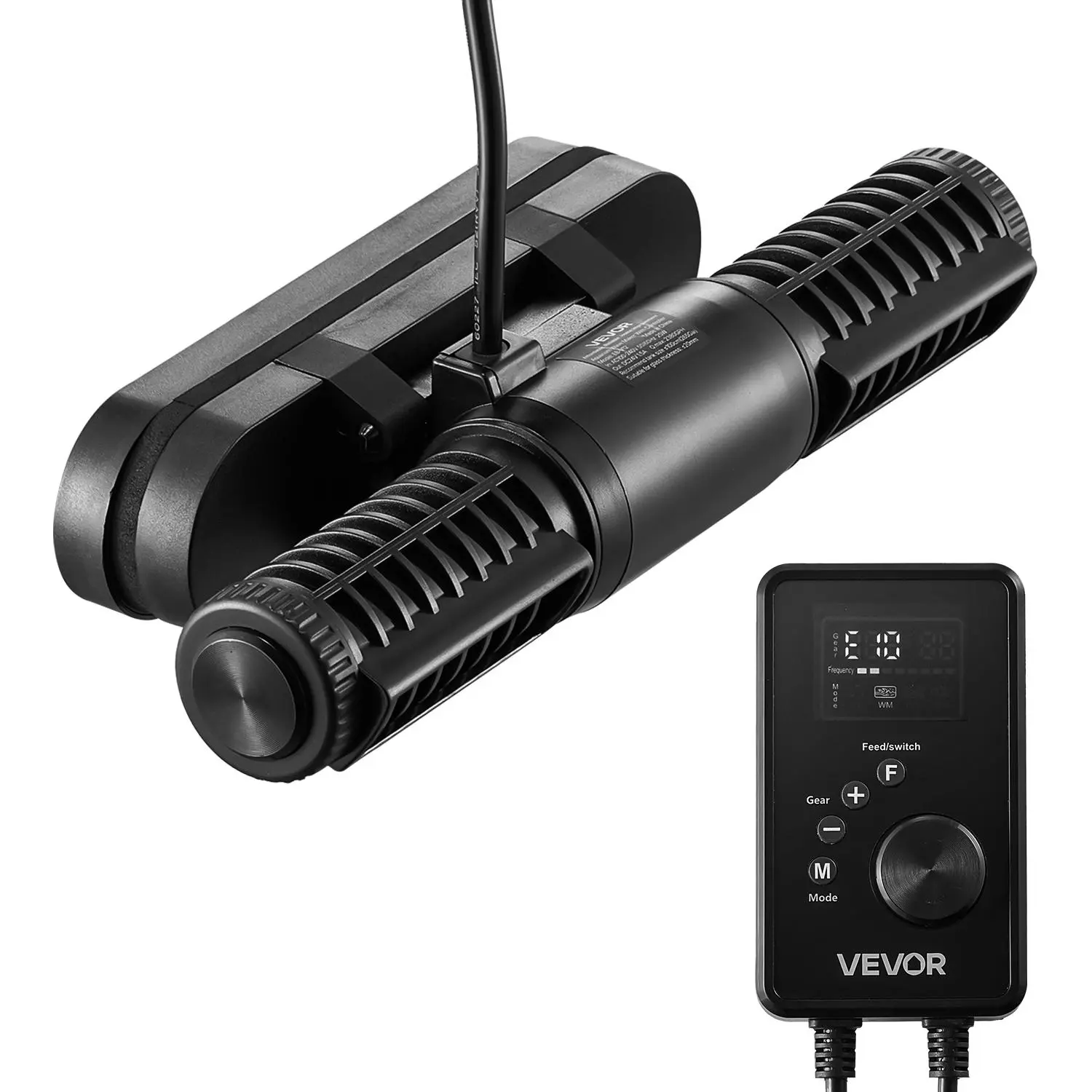 【SummerFinds】VEVOR Aquarium Wave Maker,  25W, 2380 GPH Adjustable Cross Flow Pump with Controller, Magnetic DC 24V Aquarium Powerhead, Strong Magnetic Base, 360° Rotating Wavemaker, for Saltwater Marine Freshwater