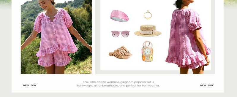 Yimoon Womens Gingham Pajamas Set Plaid Cotton Pj Set Puff Sleeve Ruffle Babydoll Shirt Shorts Summer 2 Piece Outfits