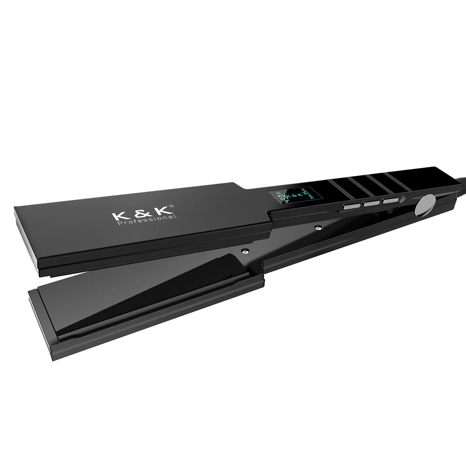 K&K Professional Wide Titanium Flat Iron 1.75 Inch Hair Straightener for Straight and Curly Hair Irons with Negative Ionic Ceramic Coating Dual Voltage Lightweight Travel Women's Gifts Girlfriends Gifts Christmas Holiday Gift
