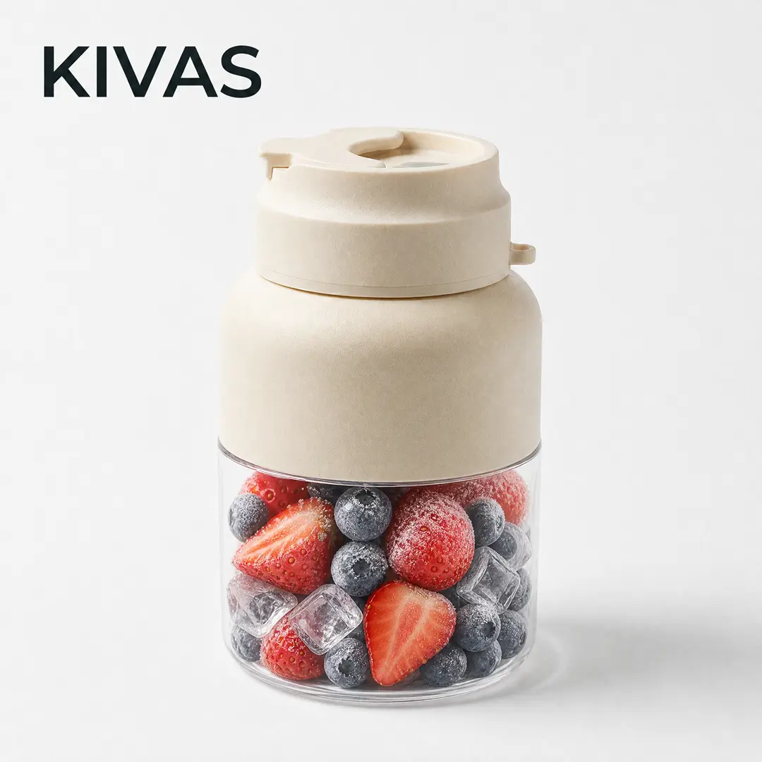 KIVAS Cordless Blender, 80W USB Rechargeable, BPA Free 20oz Cup, 38 Blades, Quiet Design,  Mini Portable Blender for Smoothies, Shakes, Ice, Fruit and Vegetables, Travel & Gym, Double Cup Design, Holidays and Birthdays Blender