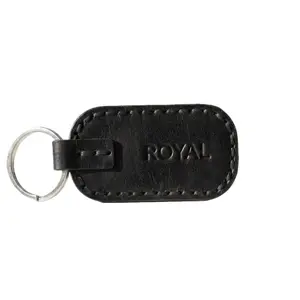 ROYAL Black Leather Key Chain – Full-Grain Durable Keyring Sleek & Lightweight Everyday Accessory for Men & Women