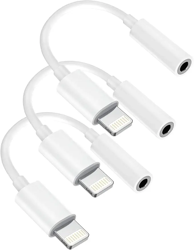 3X IPhone-Compatible 3.5mm Audio Adapter – A+ Quality Headphone Jack Converter (3Pcs) Headset Compact Device Durable