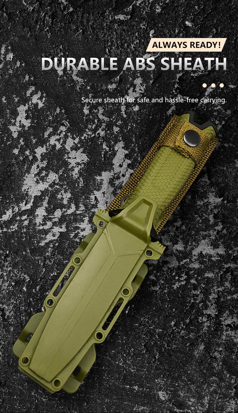 Outdoor Knife,Outdoor Straight Knife With Scabbard,Outdoor Survival,Belt-Mounted,High Quality Steel,Reinforced Nylon Handle And Portable Design,Survival Tool for Outdoor Daily Carry,Gifts for Men Who Love Camping,Christmas