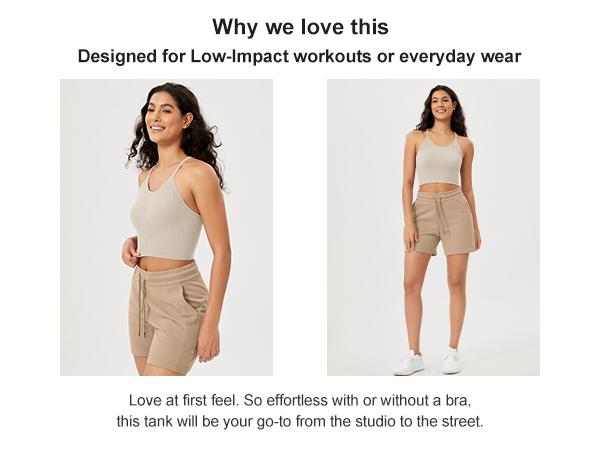 ODODOS Women's Crop 3-Pack Seamless Rib-Knit Camisole Waist Length Crop Tank Tops ODODOS Women's Crop 3-Pack Seamless Rib-Knit Camisole Waist Length Crop Tank Tops