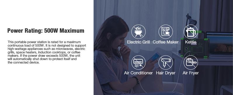 Outdoor Power Station: EBL 500W Solar Generator w/ 519Wh Battery & 10 Ports | Powers Your Camping, Road Trips & Emergencies