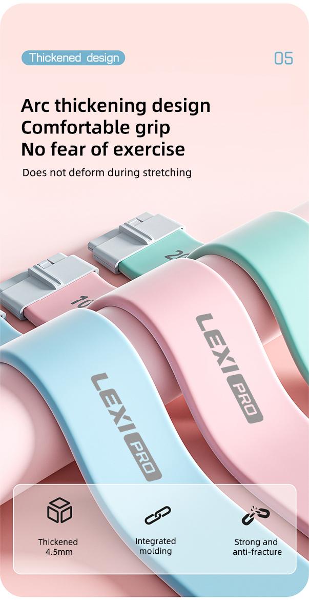 LEXI Multi Level Adjustable Resistance Band 10LB-25LB with Ergonomic Grips for Yoga Stretching Shoulder Training and Home Fitness Shaping