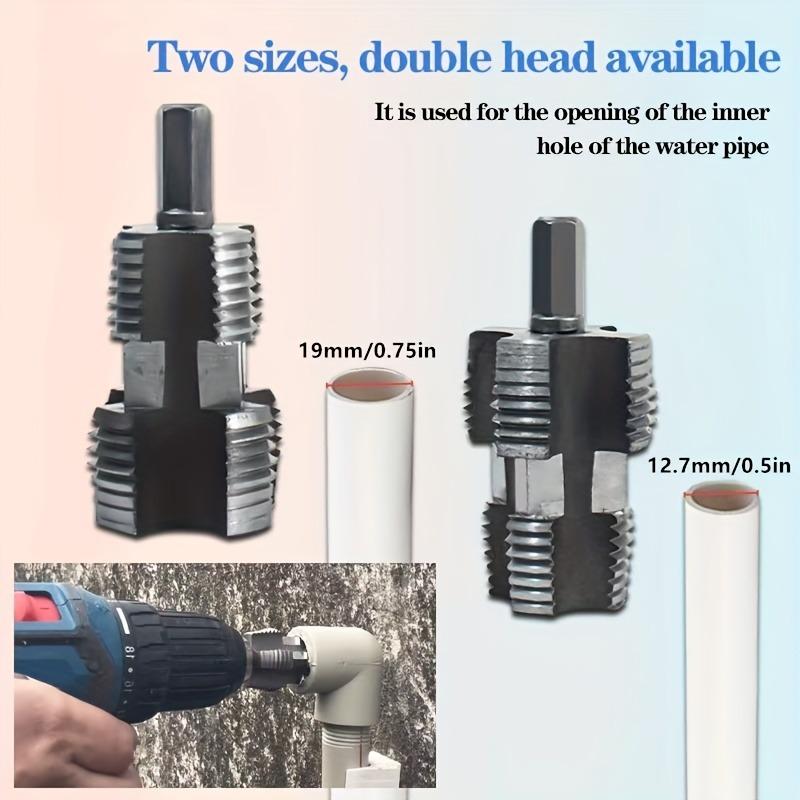 Plastic Pipe Threading Tap Set - Electric Drill Type PVC Pipe Threading Mold,External PVC Plastic Pipes 1/2" 3/4" Tap Set,Pipe Threader,Pvc Pipe Threader,RethreadingTool Kit