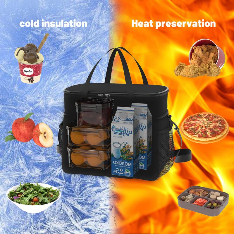 Nifogo 15L Large Insulated Lunch Bag - Reusable Water Resistant Cooler Tote for Women Men, Portable for Work & Picnic