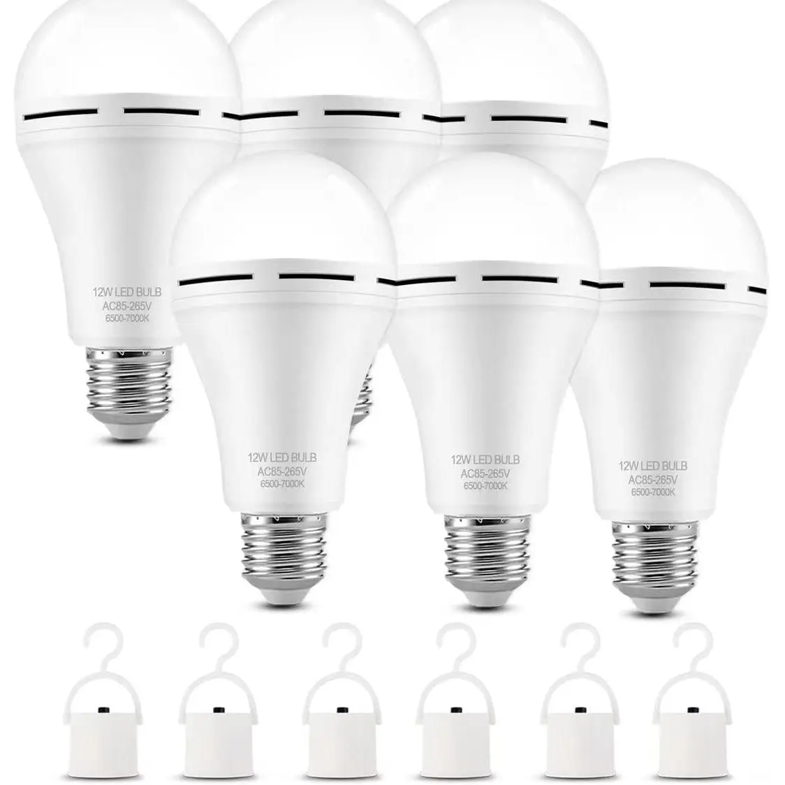 GMOX Rechargeable Emergency Light Bulbs, Battery Powered Energy Efficient LED Light Bulb 6000K Daylight E26 120 Volt 9W 60W Equivalent with 1200mAh for Home Power Outage Camping Hurricane