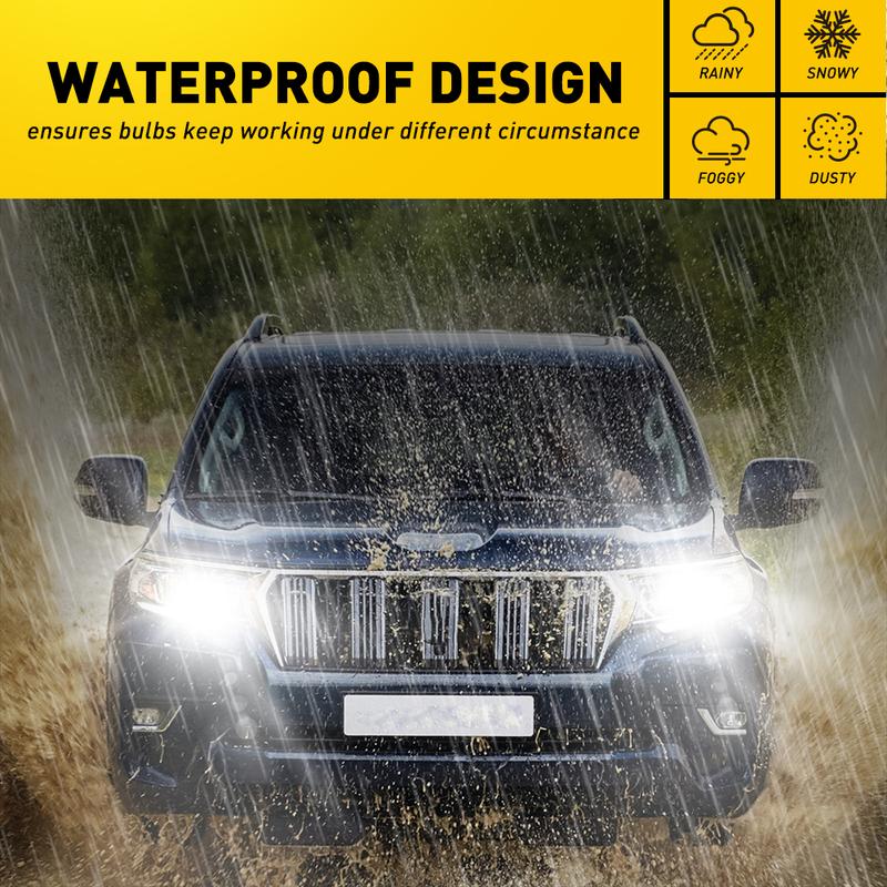 AUXITO H4 9003 LED Headlight Set, High Low Beam Bulbs 6500K Cool White Super Bright, 10000LM