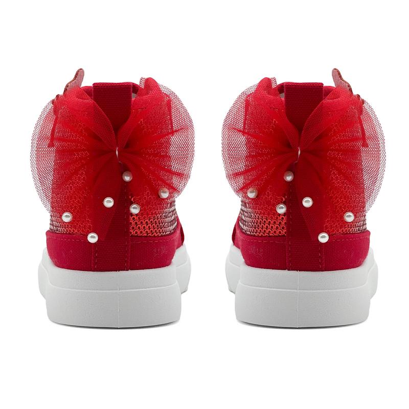 Toddler Sneakers for Girls Boys Canvas High Top Kids Fashion Sparkle Sequins Bow Shoes Running Walking Casual Shoes with Cute Sparkling Butterfly Design