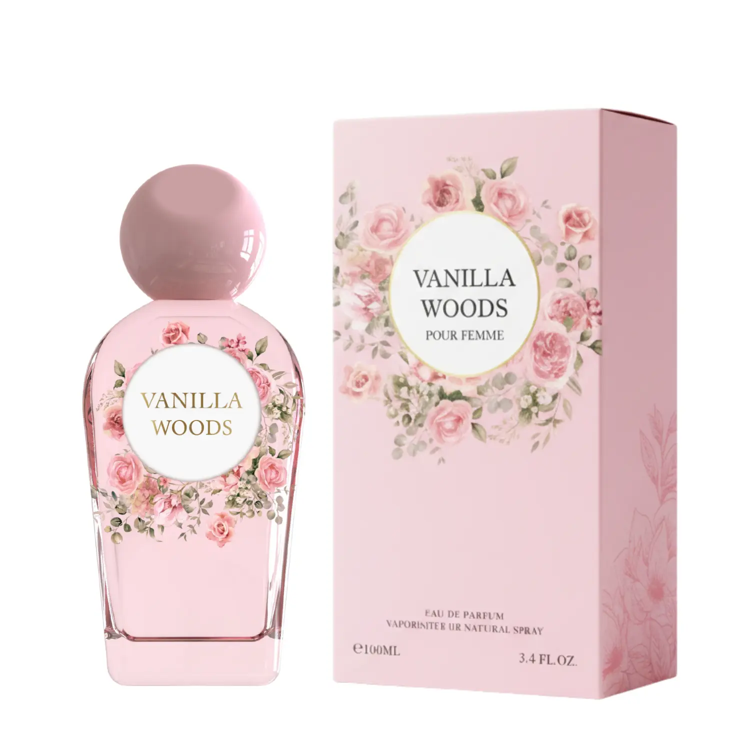 Vanilla Woods, Jean Rish, Eau De Parfum (3.4 Fl Oz / 100ml) with Vanilla, Pink Pepper, Pink Apple,Sugar Crystals, Long Lasting and Luxury Fragrance, Made in USA