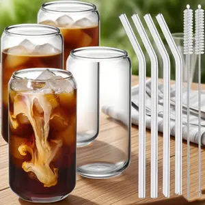 4 pieces of high borosilicate glass, household glass cups, suitable for whisky, cocktails, coffee, lattes, cold drinks and various beverages. Handmade, lightweight yet durable.