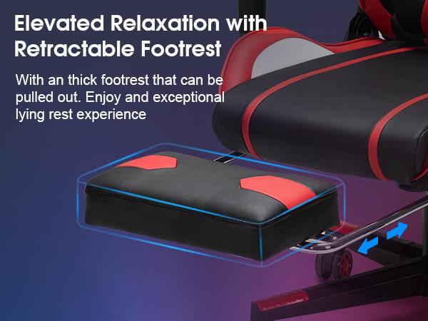 Douxlife 7-Point Massage Gaming Chair 175° Recliner with Footrest Ergonomic High Back Lumbar Support Upgraded Version for Gaming & Office