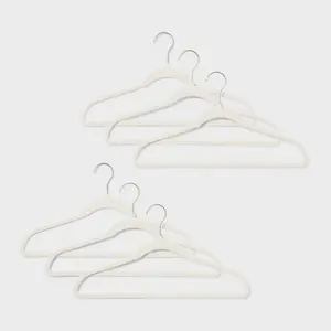 100pk Flocked Suit Hangers White - Brightroom