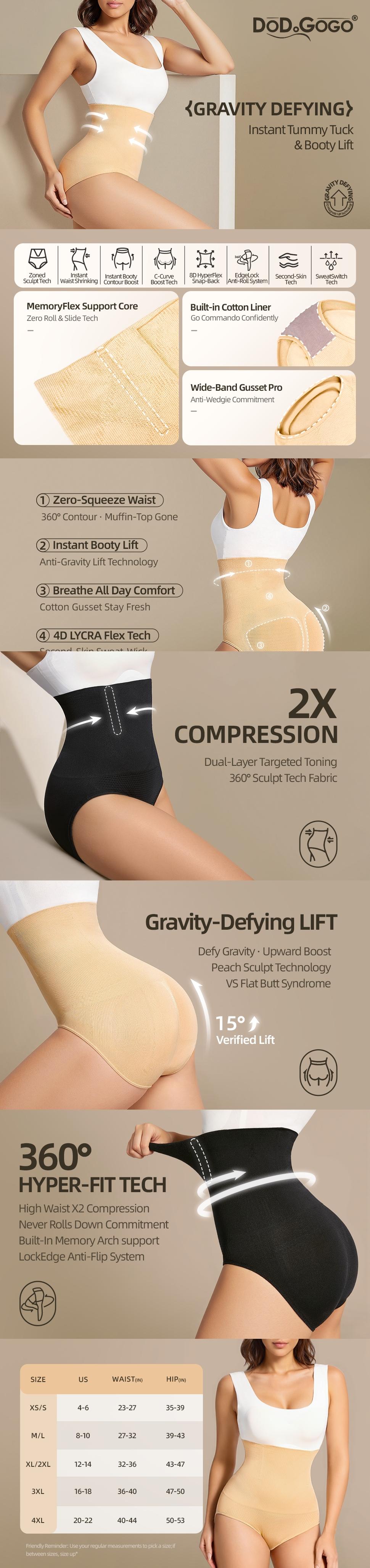 DODOGOGO Tummy Control Shapewear - High Waisted Seamless Body Shaper Panties for Summer Cooling Womenswear DODOGOGO Tummy Control Shapewear - High Waisted Seamless Body Shaper Panties for Summer Cooling Womenswear