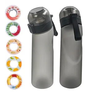 650ML Sports Water Bottle with 5pc Flavor Pods, Air Flavored Up, 0 Sugar & 0 Calorie, Portable, Great for Gift, Fitness, Running, Outdoors, Hydration Bottle
