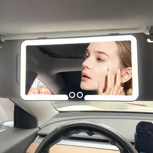 Car LED Makeup Mirror Sun Visor, Portable High-Definition Clear-View Car Mirror, 1 Count Car Accessory for Easy Application