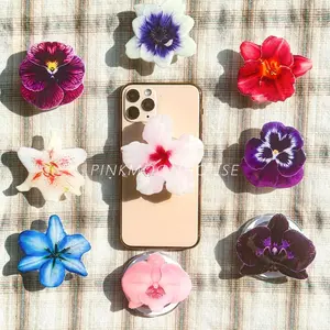 Orchid Flower Phone Grip, Pansy Flower Magnetic Grip For Kindle, Lily Flower Phone Holder, Phone Charm