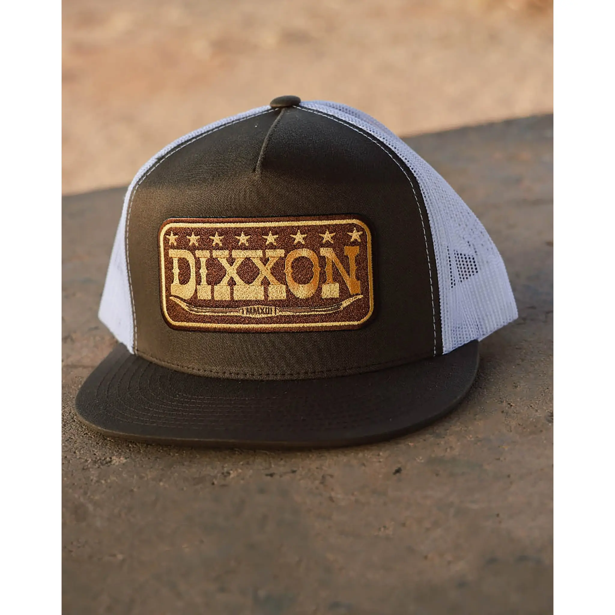 Longhorn Flat Bill Trucker Snapback - Brown & Gold