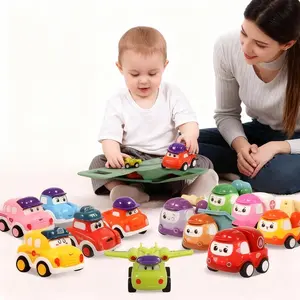 6PC-Kids mini race Cartoon Toy Car Set | Colorful Early Learning | Dino+Engineering+city car