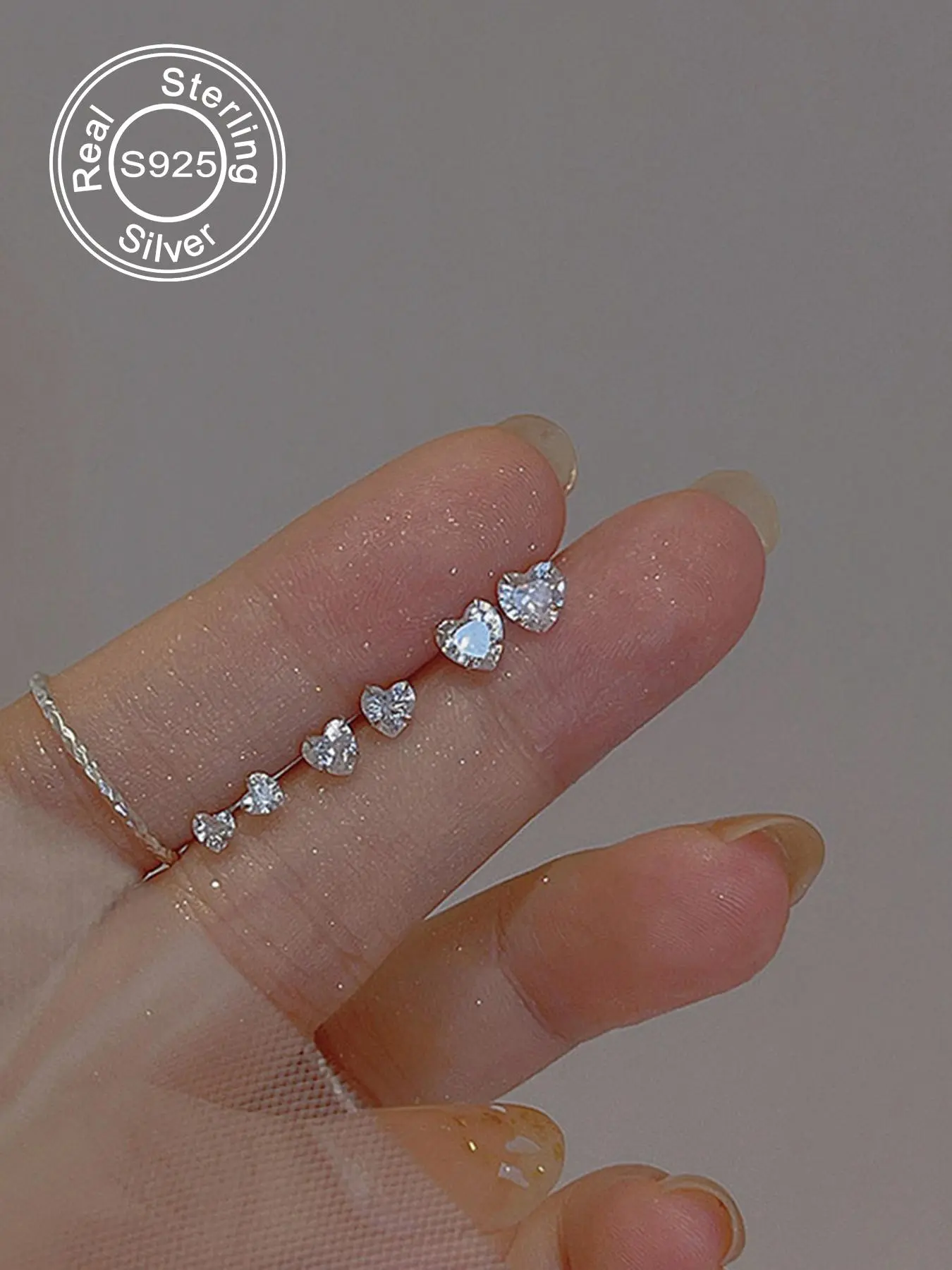 S925 Sterling Silver Heart Design Artificial Zircon Decor Stud Earrings, Heart Shaped Earrings, Fashion Earrings for Women & Men, Trendy All-match & Exquisite Jewelry for Birthday Gift, Stud Earrings Set, Earring Sets, Earrings Studs
