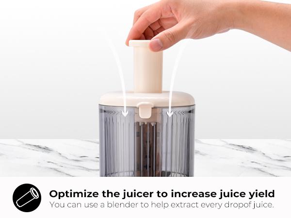 SUSTEAS Cold Press Juicer 5.3" Wide Chute for Whole Fruits High Yield Easy Clean Springtok Steel with Large Hole & Small Hole Filters Portable Blender Cups