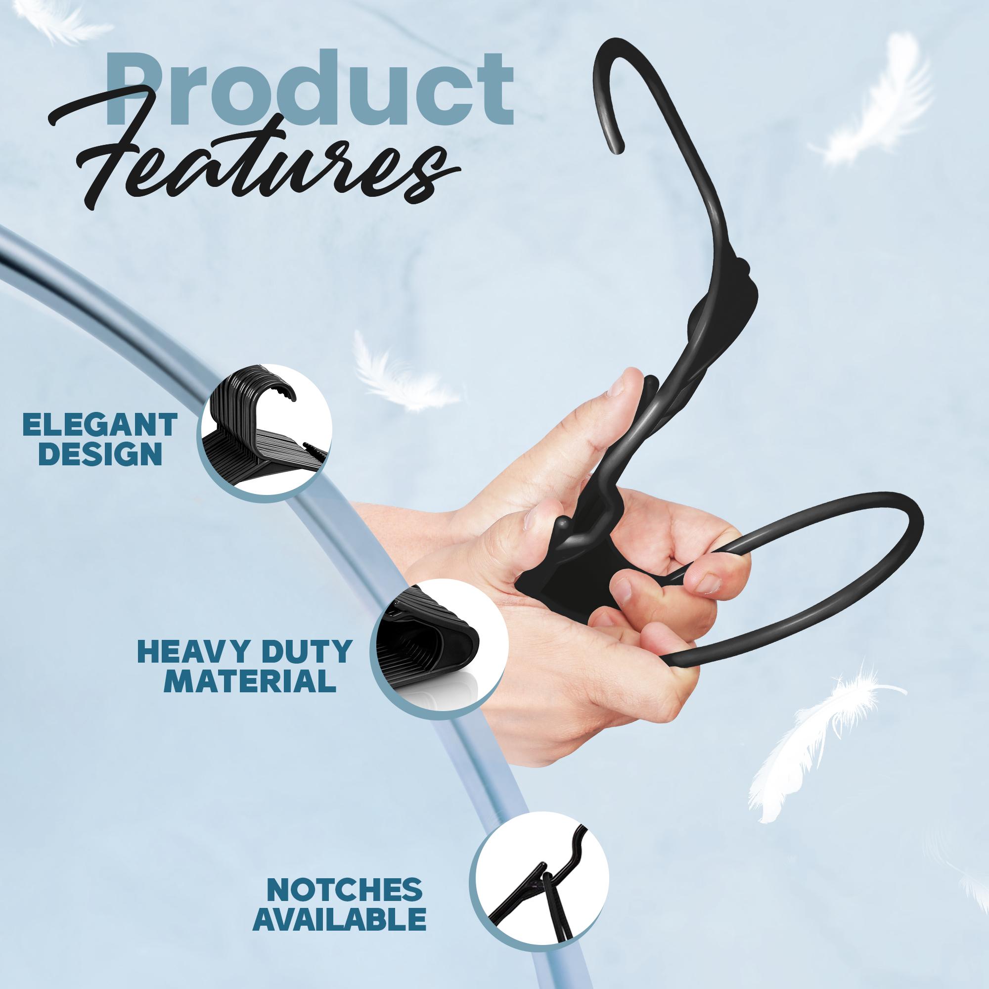 Utopia Home Space-Saving Plastic Hangers with Shoulder Hooks – Durable & Versatile for Clothes Storage Hanging Organiser