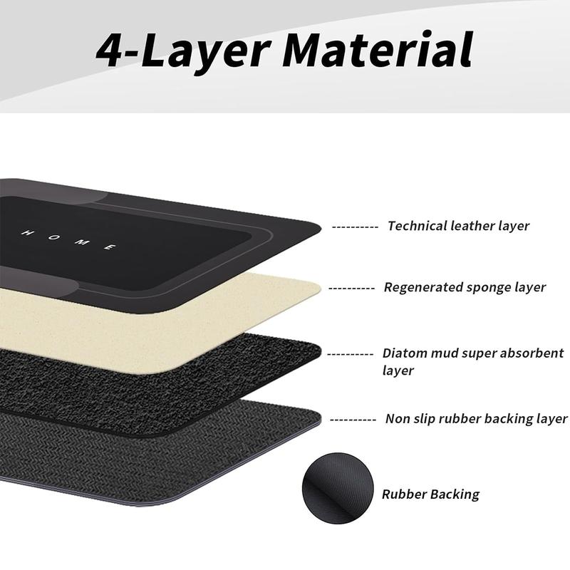 【FaddishDeal】Modernized Magic Mat Bathroom,Rubber Quick Dry Bath Mat,Absorbent Mat Non-Slip Bathroom Rug Set Backed for Bathroom Kitchen Shower Sink.