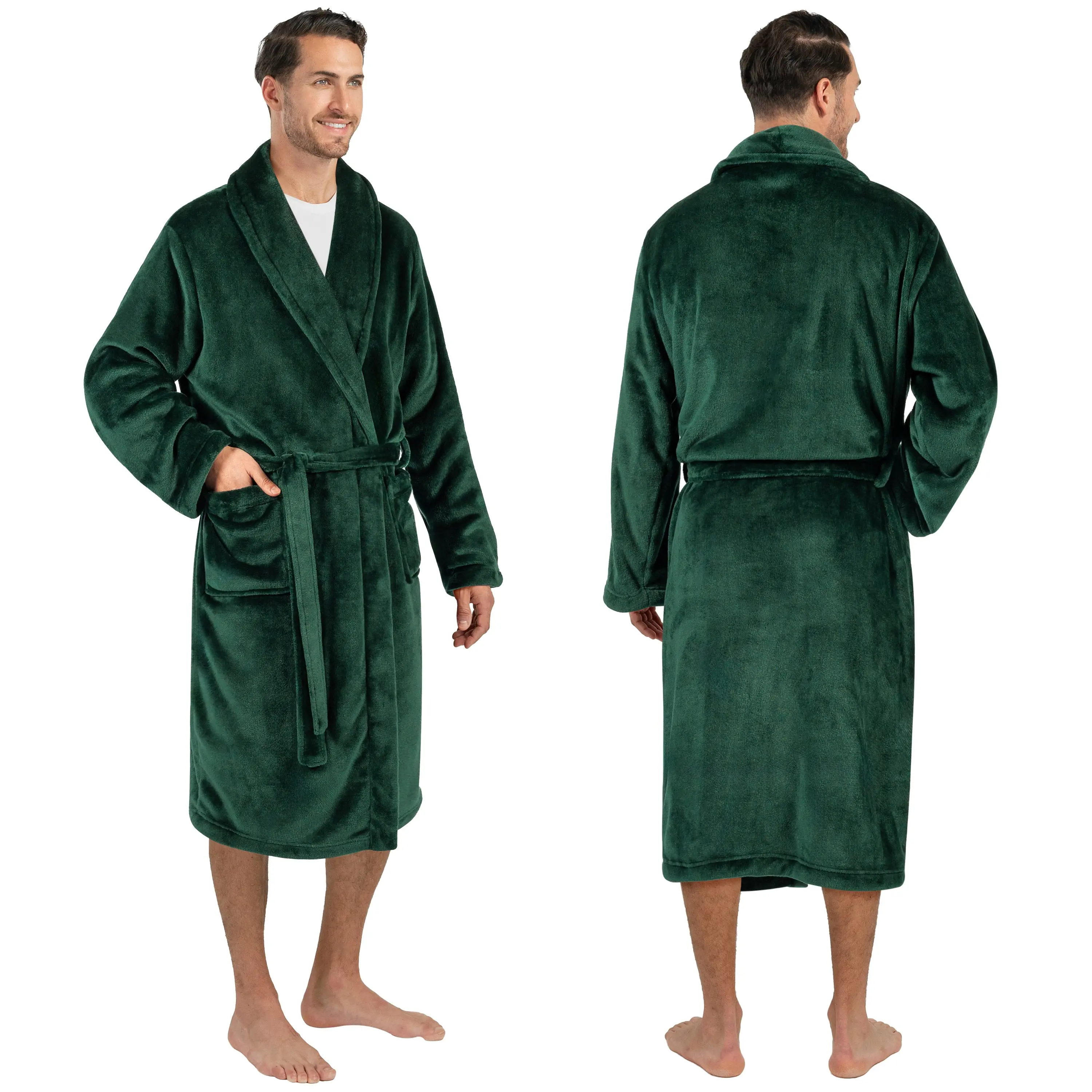 PAVILIA Men's Classic Long-Sleeve Breathable Fleece Robe, Men's Wear Male Clothing Clothes, Ideal Father's Day Gifts Guys Gifts